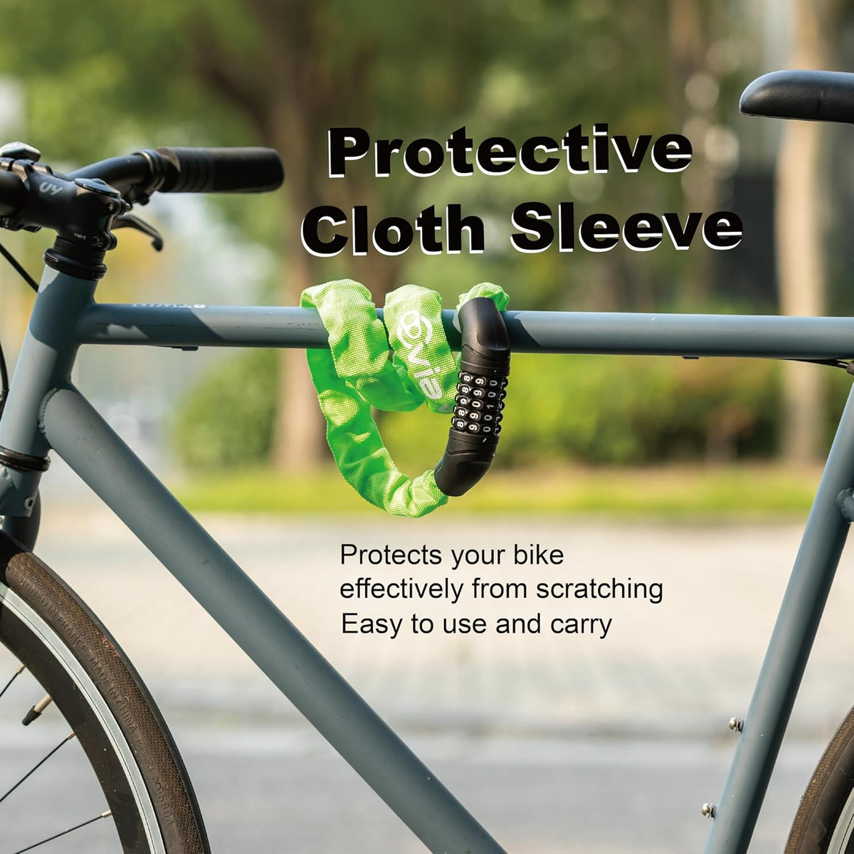 Via Velo Bike Chain Lock - Heavy Duty 5-Digit Resettable Combination Security Lock | 2.95 Ft Length for Bicycles, Scooters, and More