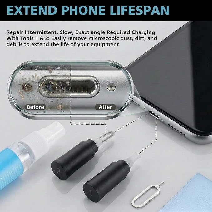 ECASP Cleaner Kit for AirPod, Cell Phone Cleaning Repair & Recovery for iPhone