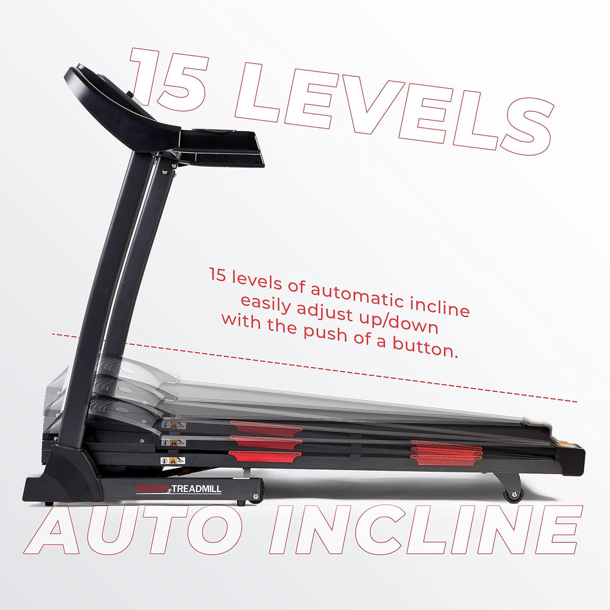 Sunny Health & Fitness Folding Treadmill - Smart Performance with Adjustable Incline & Free Bluetooth App