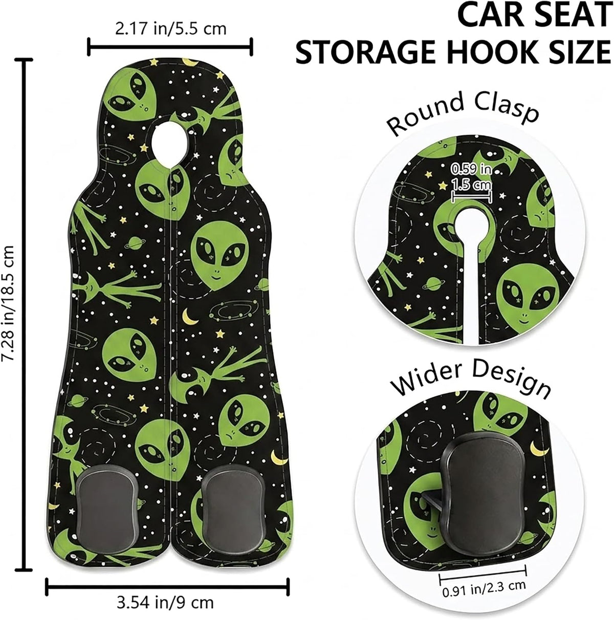 Cute Alien Car Seat Headrest Hooks for Purses & Bags