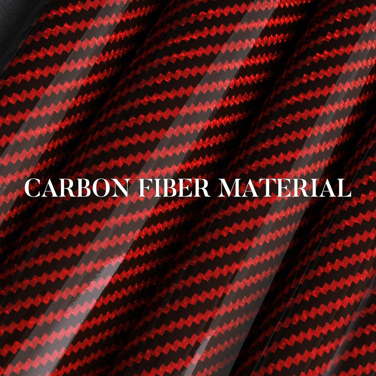 Carbon Fiber Steering Wheel Cover Universal 3pcs Protector Glossy Red