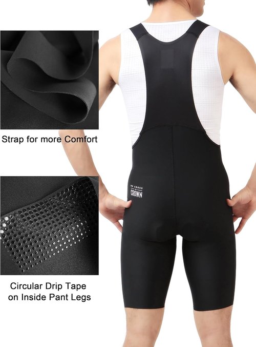 LAMEDA Men's Cycling Bib Shorts - Lightweight Padded Breathable Bike Tights for Road & Gravel Biking