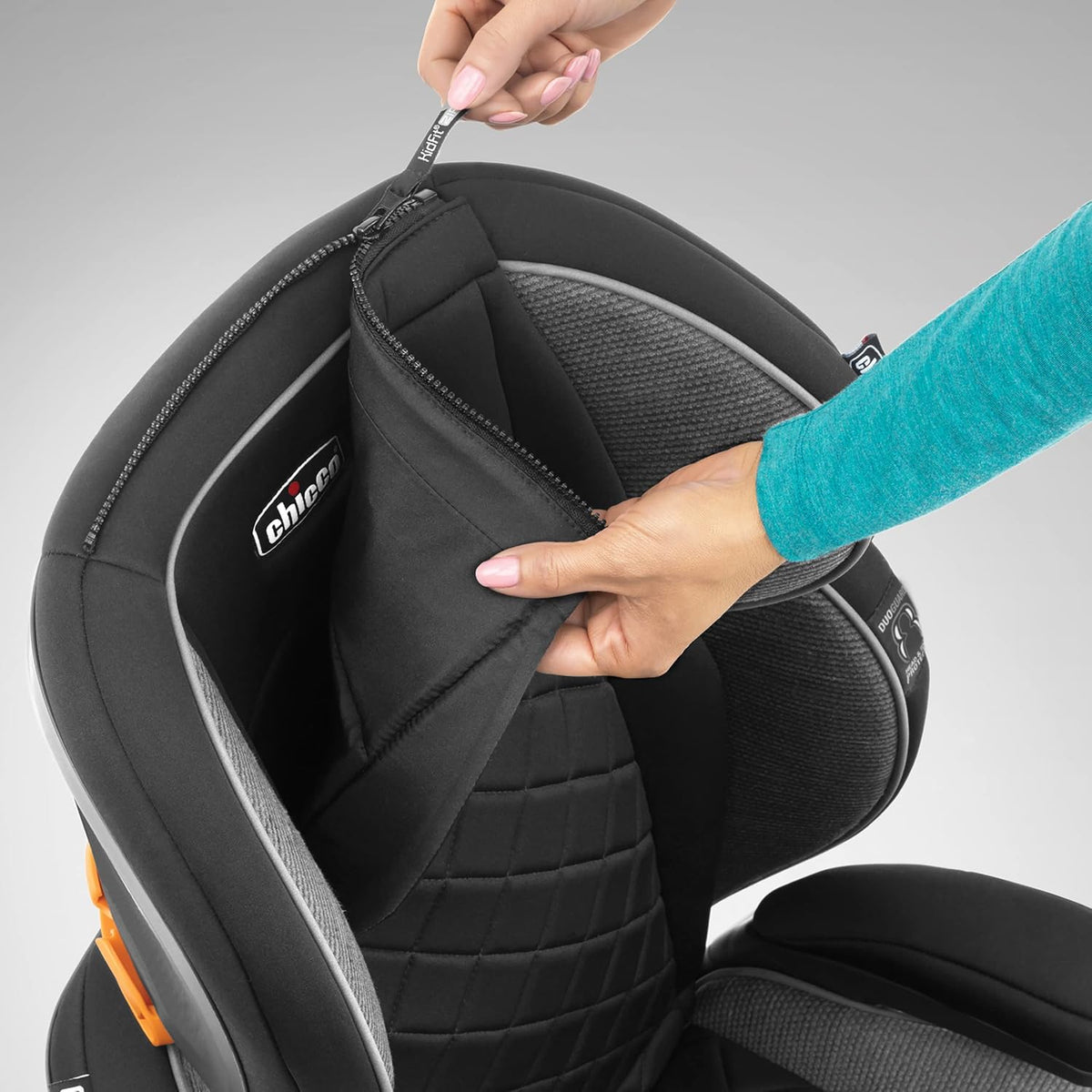 Chicco KidFit Zip Air Plus 2-in-1 Booster Car Seat, High Back, 40-100 lbs