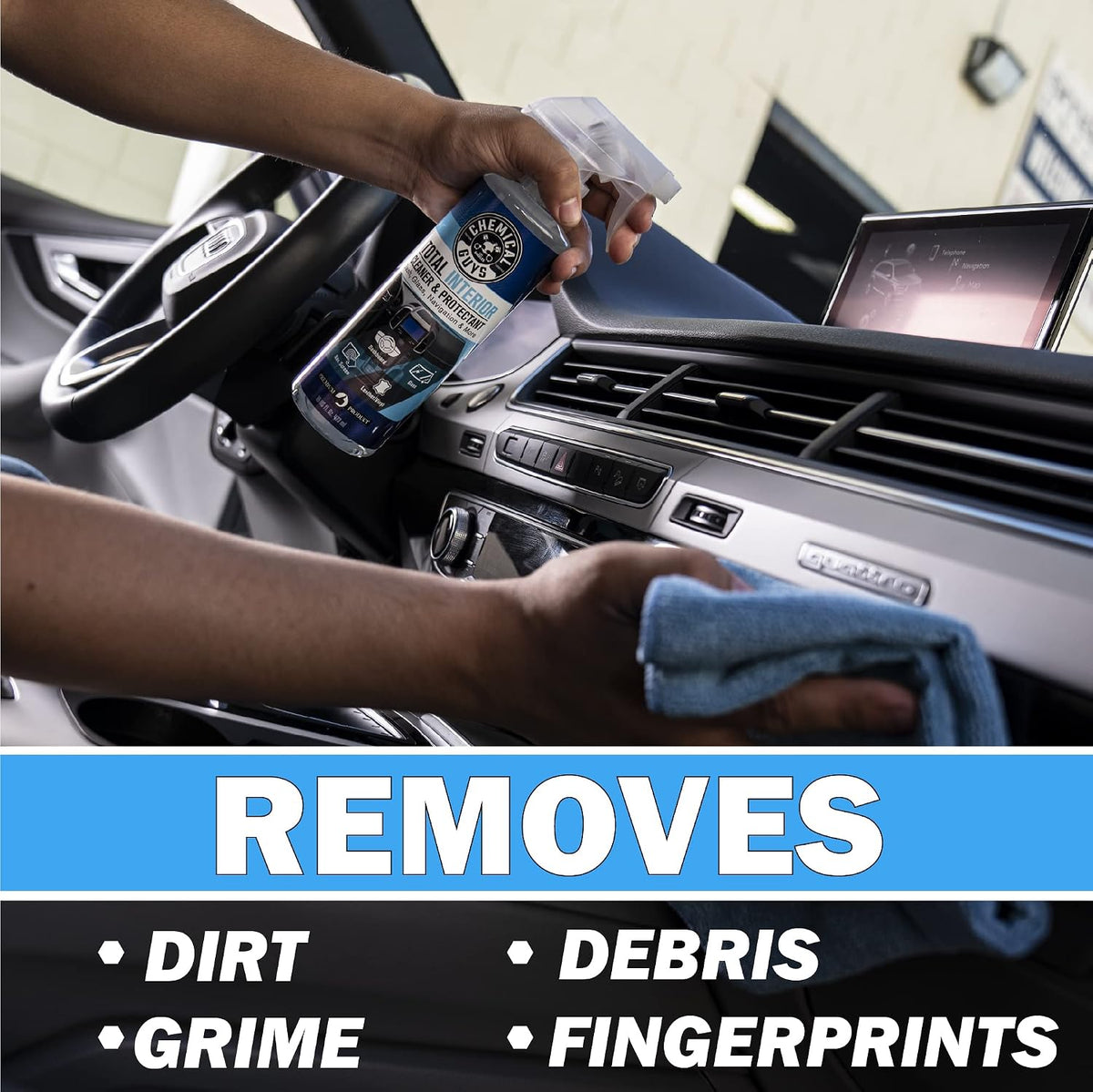 Chemical Guys Total Interior Cleaner & Protectant – Chemical Guys Interior Cleaner, Cleans & Protects Leather, Vinyl, Plastic, Rubber, Glass with a Streak-Free Finish — 16 Fl Oz (Pack of 2)