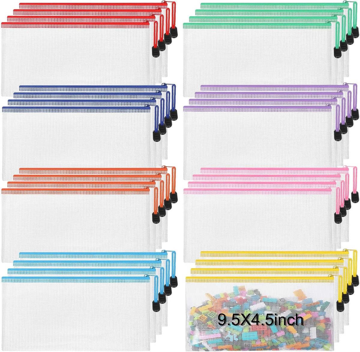 Jetec 32 Mesh Zipper Bags Bikini, Cute Color, 9.5 x 4.5 Inch, 32 Pcs