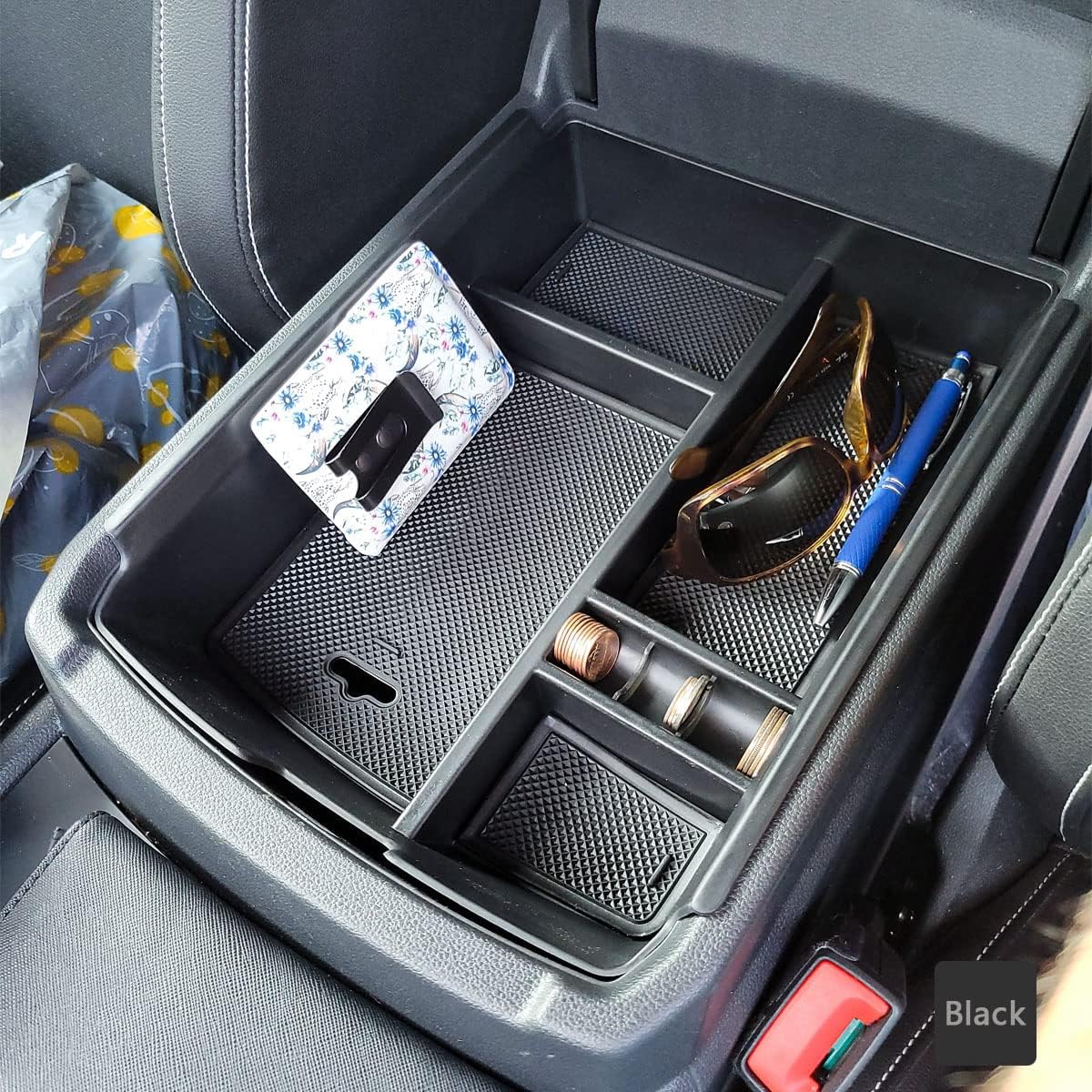 Center Console Organizer Tray for VW Atlas Accessories 2018-2023, Black