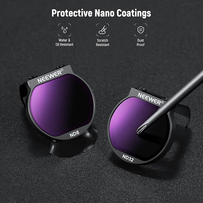 Neewer ND Filter Set for NEO Drone, 3 Pack ND8/ND16/ND32 Neutral Density Drone