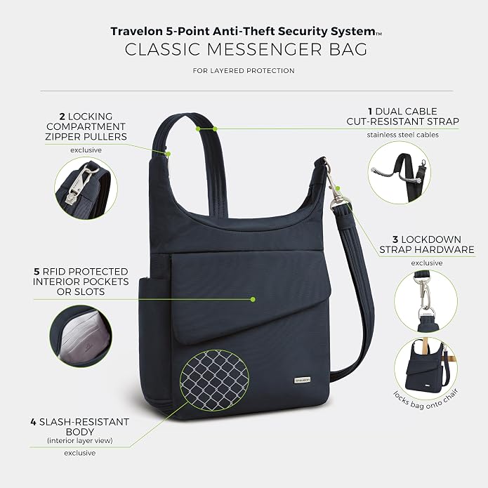 Travelon Anti-Theft Classic Messenger Bag