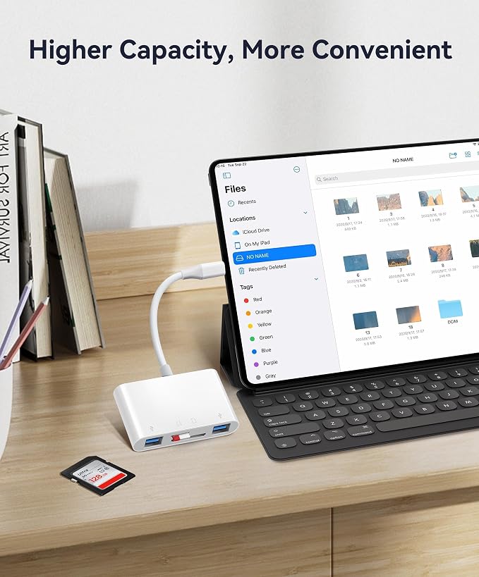 USB C SD Card Reader for Mac/MacBook/iPad/iPhone 15 Pro WNXSLOAD SD Card Adapter
