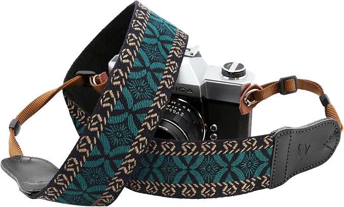 Padwa Lifestyle Mystic Green Embroidered Camera Strap