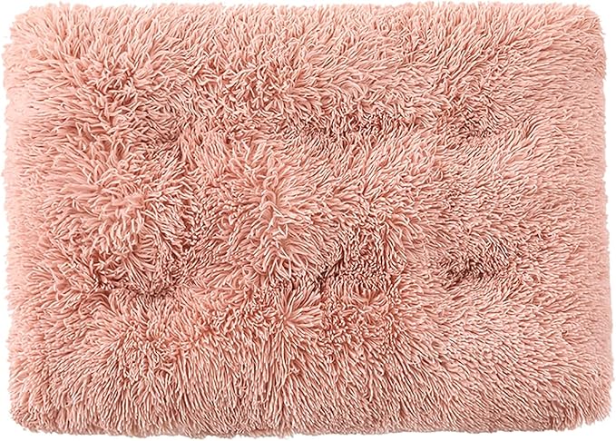 Dog Crate Mat, Dog Bed for Large Dogs, Comfy Fluffy Kennel Pad Anti-Slip for Dog beds & Furniture, Quilted Dog Bed for Pets for Medium/Small Dogs Cats (Color : Pink 2, Size : 48x33)