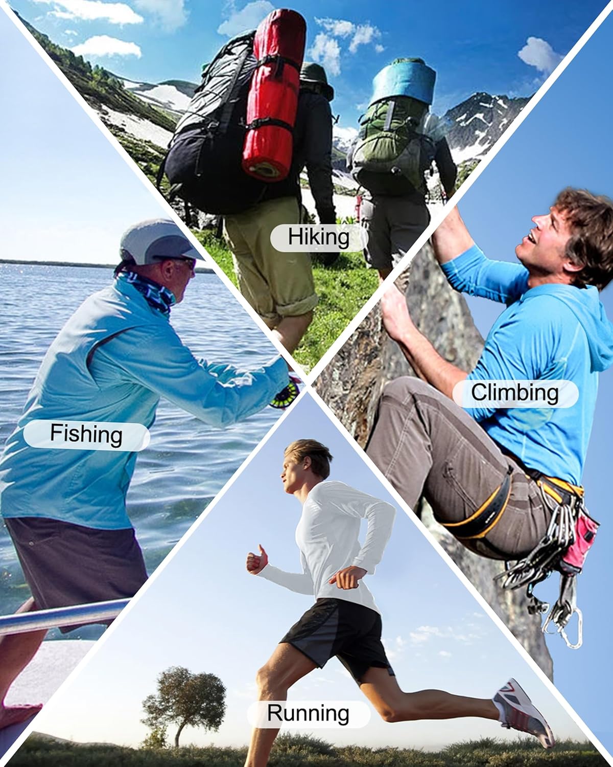 Roadbox Fishing Shirts for Men - UPF 50+ Long Sleeve UV Sun Protection Hoodie | Ideal for Outdoor Activities