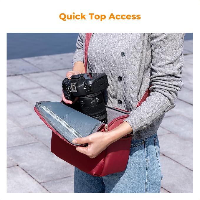 K&F CONCEPT Camera Sling Bag Small Crossbody Camera Case DSLR/SLR/Cute Compact