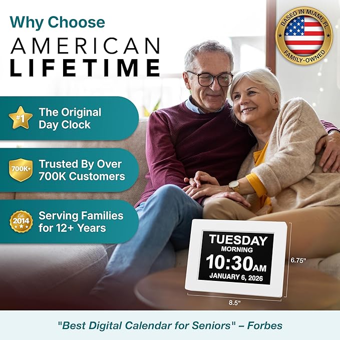 American Lifetime New 2026 Dementia Clock Large Digital Clock