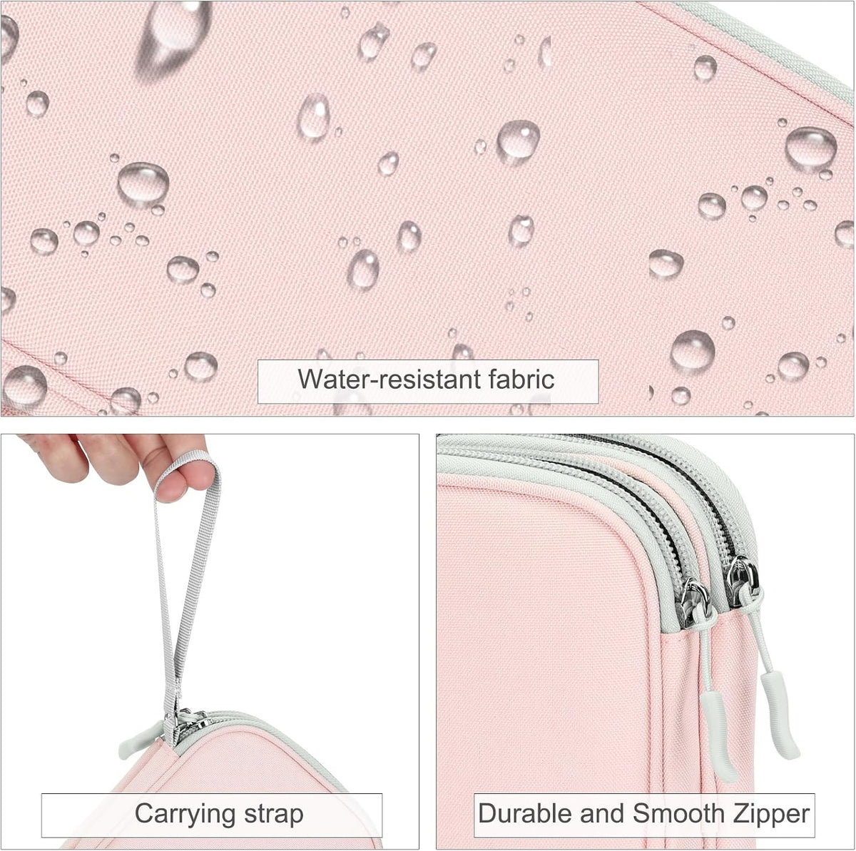 FYY Electronic Organizer, Travel Tech Pouch Bag, Medium, Light Pink