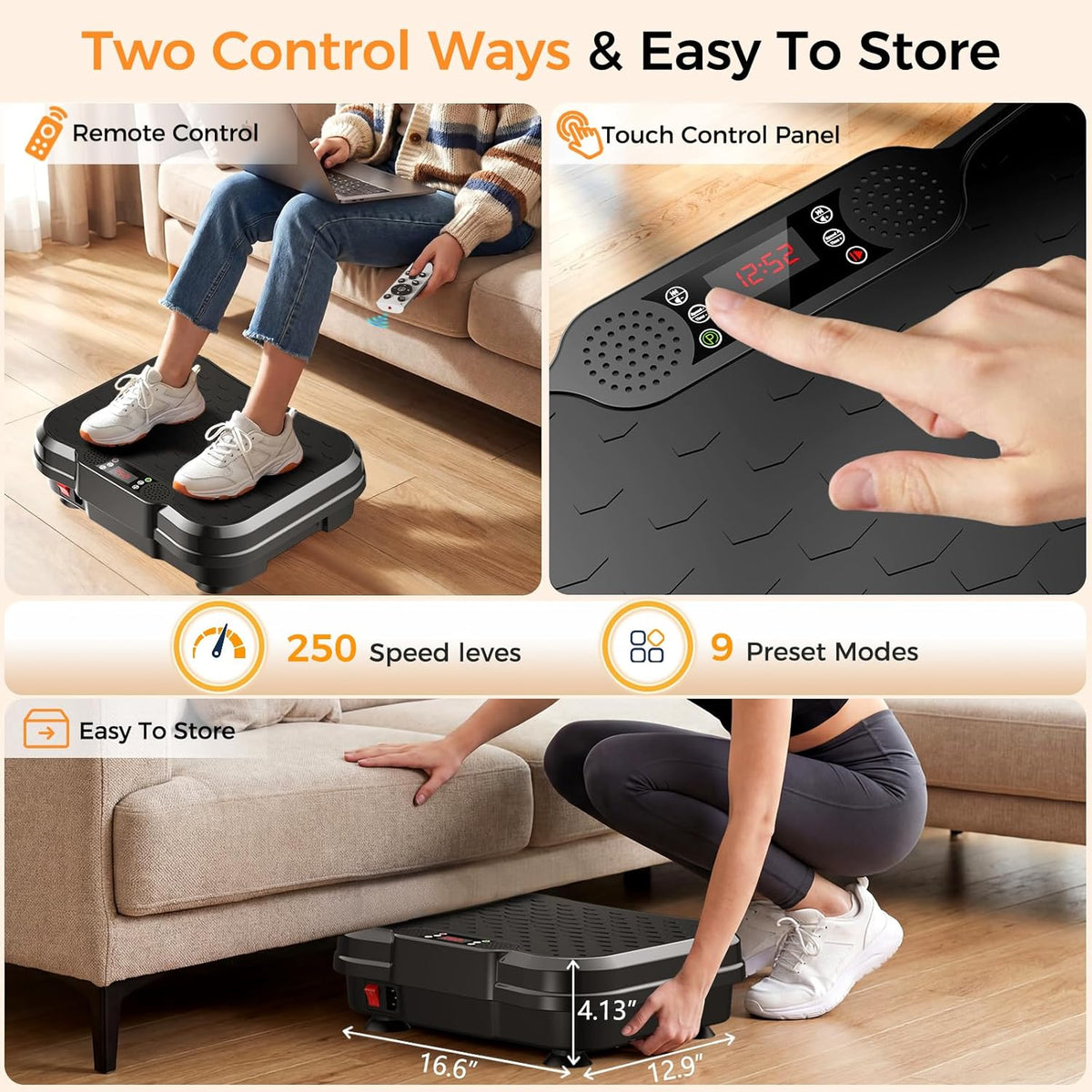 Skiennix Vibration Plate Exercise Machine - Full Body Workout & Lymphatic Drainage | 400 Lbs Capacity