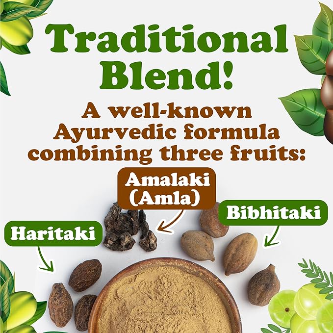 Food to Live Organic Triphala Powder, 8 Ounces – Natural Detox, Blend from Fruits Amalaki, Haritaki and Bibhitaki, Non-GMO, Perfect for Tea and Smoothies, Vegan, Kosher, Bulk