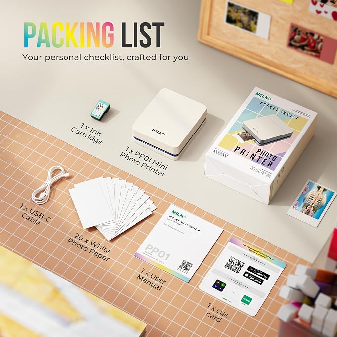 Nelko PP01 Instant Smartphone Photo Printer, Portable Mini Color Wireless