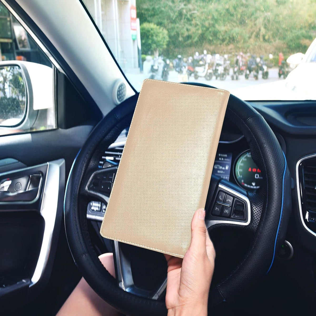Custom Car Registration and Insurance Card Holder Personalized Leather Glove Box Organize Men Women Wallet Accessories Case for Cards, Essential Document Driver License Peach