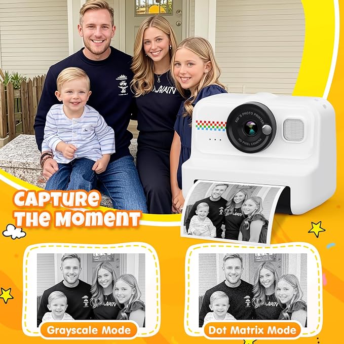 HiMont Kids Instant Print Camera, 1080P HD Kids Camera Instant Print