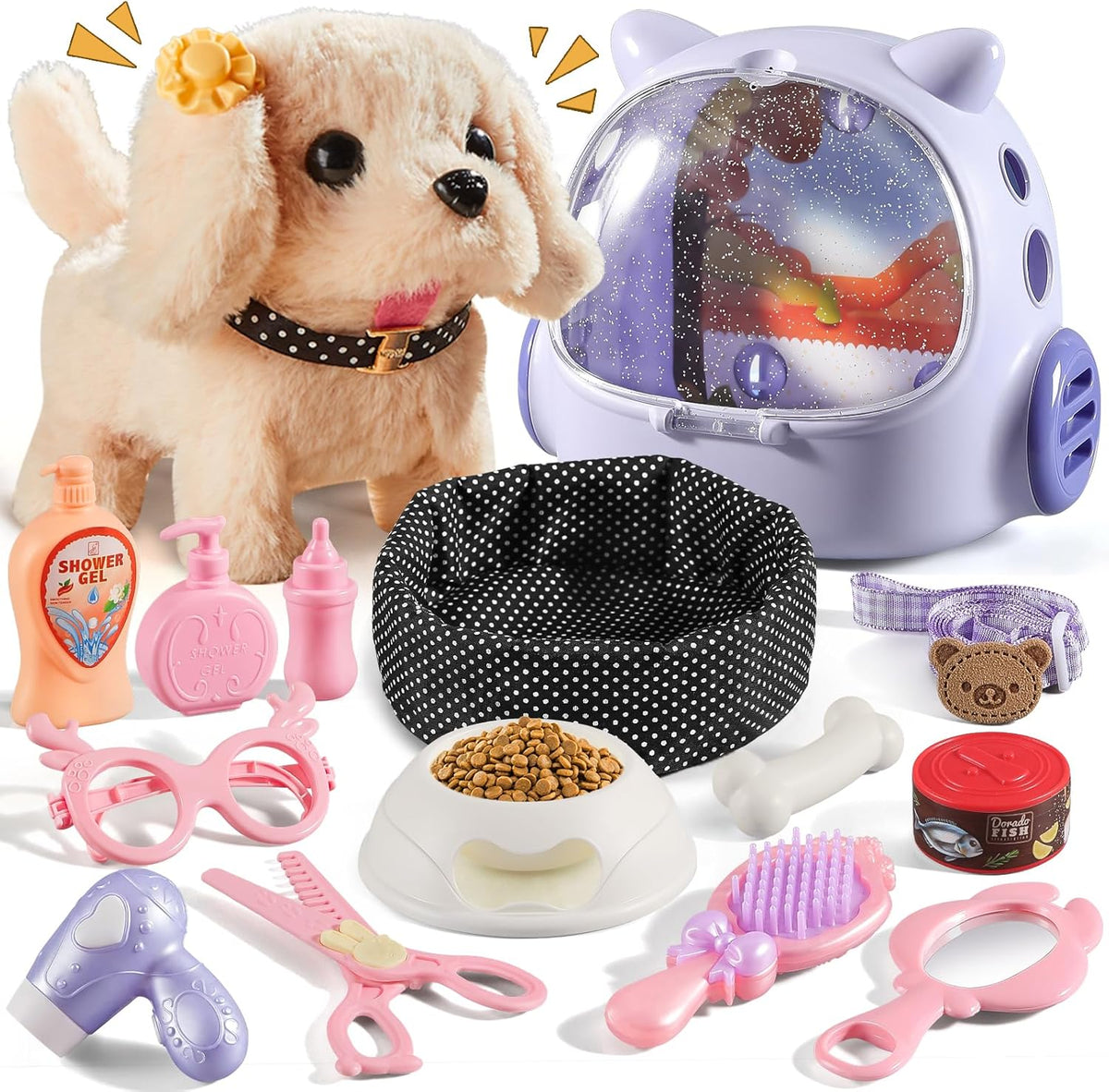Vanvimen Robot Dog Toys - 16 Realistic Puppy Playsets for Kids Ages 3-8 | Perfect Birthday Gift