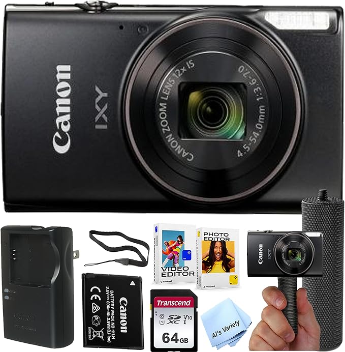 Canon PowerShot IXY 650 HS Digital Camera + 64GB Memory + Stabilizing Grip +