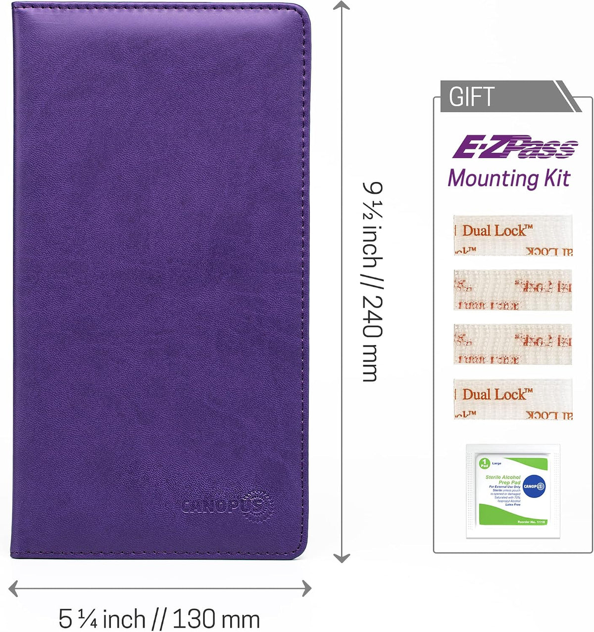 CANOPUS Car Registration and Insurance Holder, PU Leather Card Holder, Vehicle Glove Box Organizer for Auto, SUV, Truck, Purple