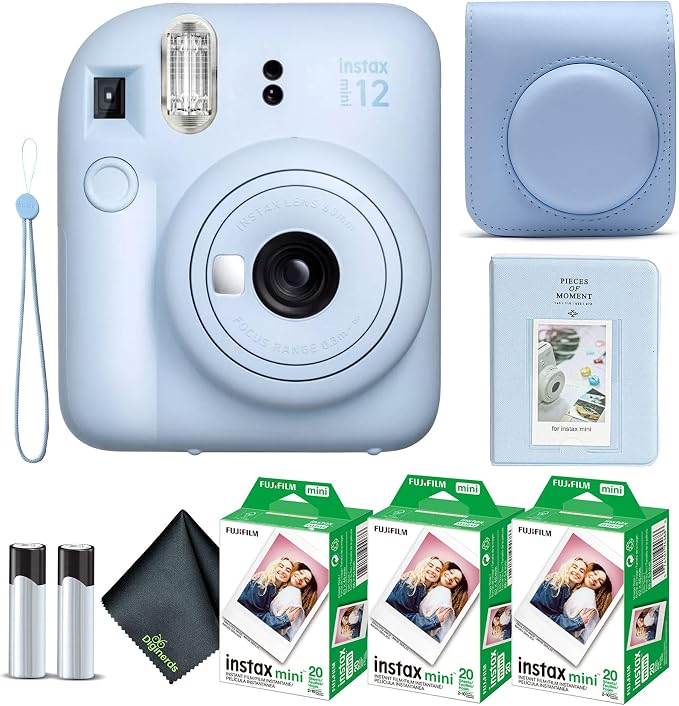 Fujifilm Instax Mini 12 Instant Camera Pastel Blue Bundle