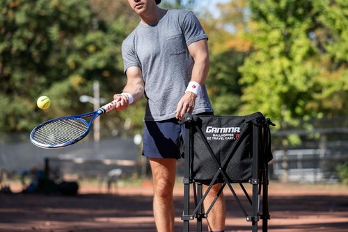 GAMMA Sports EZ Travel Cart - Portable Tennis & Pickleball Hopper with Premium Carrying Case | 150/250 Capacity