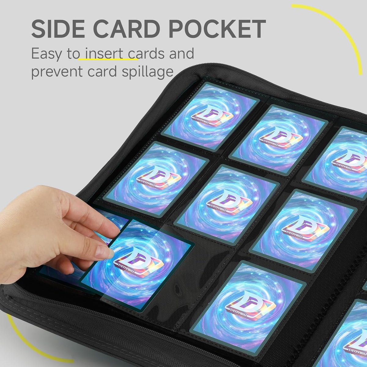 Skiennix 9 Pocket Card Binder - 360 Pockets for MTG, TCG & Sports Cards | Double-Sided Black Collection Folder