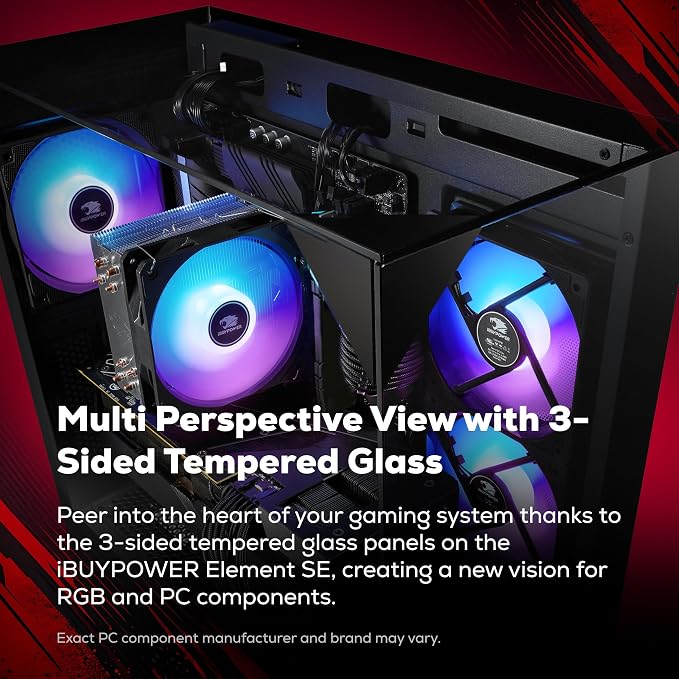 iBUYPOWER Element SE Gaming PC Desktop Computer AMD Ryzen 5 8400F CPU, NVIDIA GeForce RTX 3050 6GB GPU, 16GB DDR5 RAM, 1TB NVMe SSD, Windows 11 Home, Gamer Keyboard and Mouse - ESA5N3501