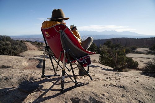 GCI Outdoor Pod Rocker - Collapsible Rocking Chair for Camping | Indigo Blue Comfort