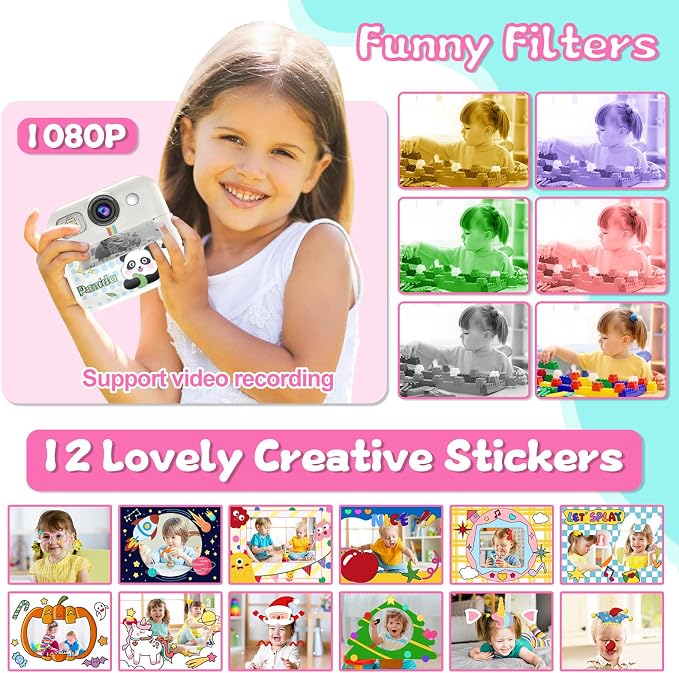 Kids Camera Instant Print, Christmas Birthday Gifts