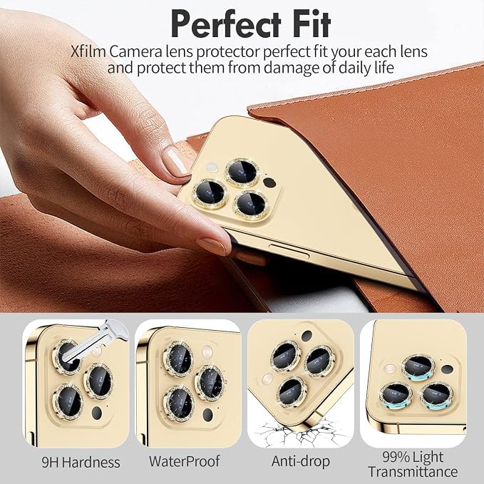 for iPhone 14 Pro/14 Pro Max Camera Lens Protector Bling, 9H Hardness