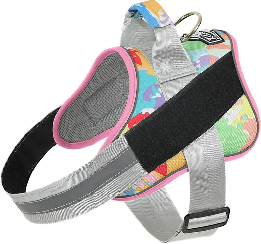 Bolux Dog Harness, No-Pull Reflective Dog Vest, Breathable Adjustable Pet Harness with Handle for Outdoor Walking - No More Pulling, Tugging or Choking (XX-Large (Pack of 1), OilPainting)