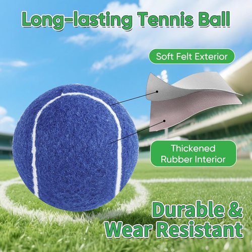 High-Visibility Tennis Balls by [Brand Name] - Durable, High Elasticity Training Balls for Beginners | 3/4 Pack for Dogs & Courts