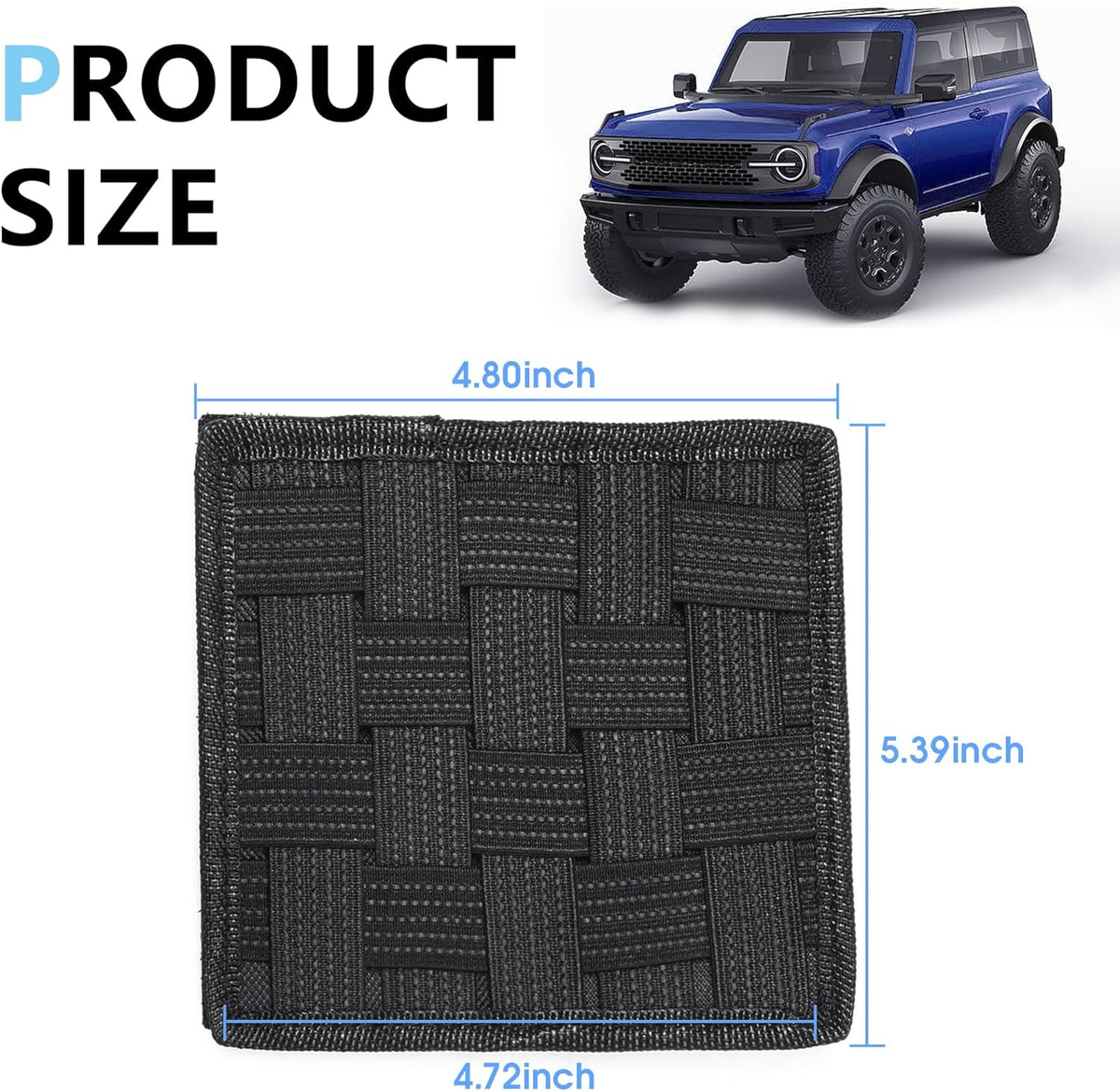 sukemichi Center Console Organizer MOLLE Panel for Ford Bronco Accessories 2021-2025 2026 Armrest Organizer Storage Holder Tactical Pouch Multi-Purpose Utility Gadget Gear Tool Bag