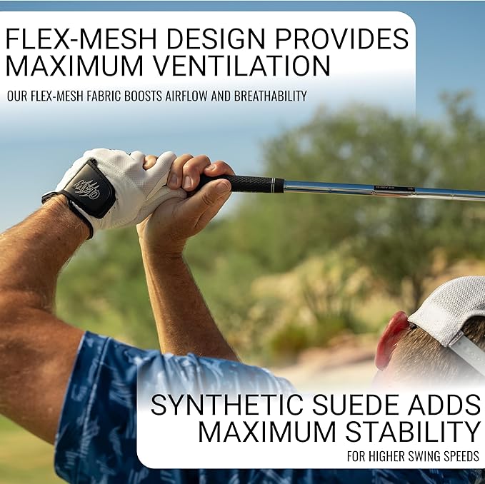 CaddyDaddy Claw PRO and Claw MAX Golf Gloves for Men | 100% Synthetic | Flex-Mesh Design for Cool Ventilation | Lasts Way Longer Than Leather | Silicone-Web Coating for Maximum Grip | Machine Washable