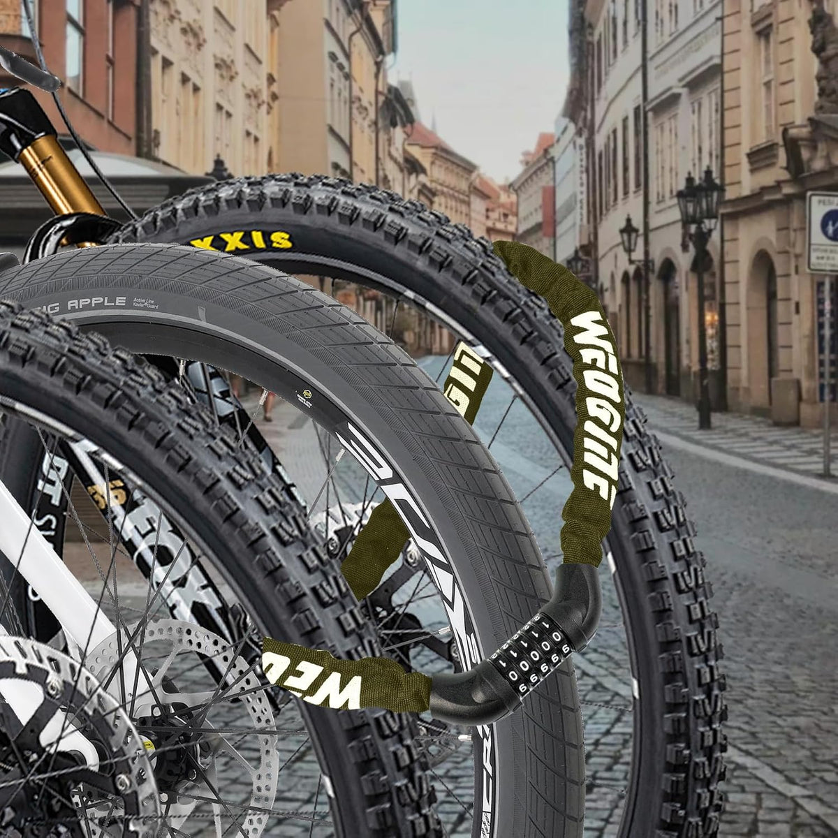 Skiennix Bike Lock - High-Security 5-Digit Combination Chain Lock for Bicycle, Scooter, Motorcycle, Gate