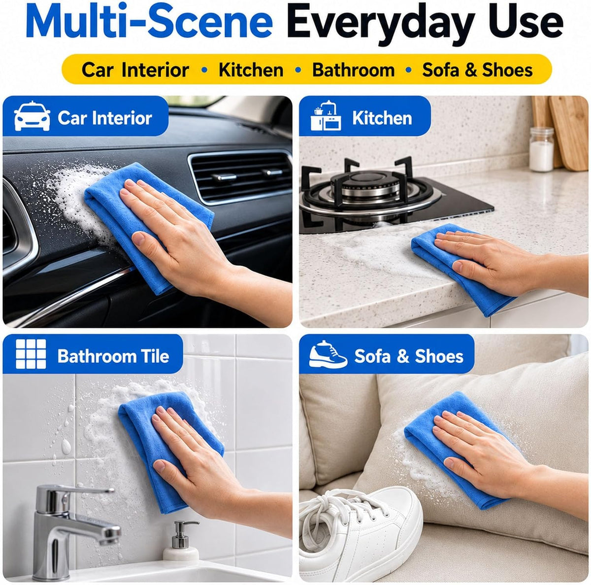 Lanenow Foam Cleaner All Purpose, Deep Cleaning Foam Cleaner for Car Interior, Dashboard, Seats, Kitchen, Bathroom Tile and Home Surfaces (1pcs)