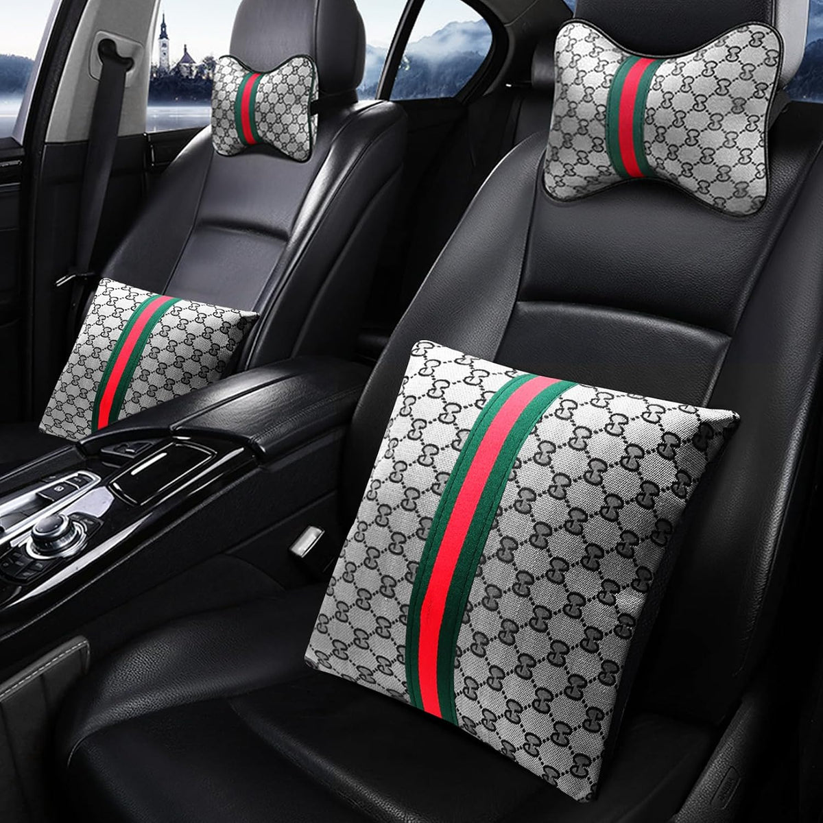 7PCS Steering Wheel Cover Set for Women, Car Accessories