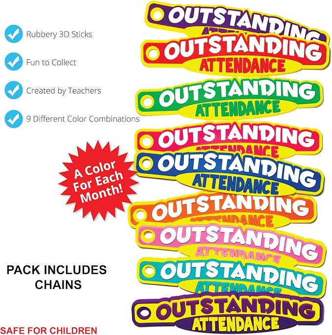 Brag Sticks Outstanding Attendance Value Pack: Wearable Incentives to Increase