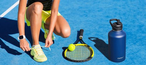 CIVAGO 32 oz Insulated Water Bottle - Stainless Steel Sports Flask with 3 Lids | Classic Ombre Gray