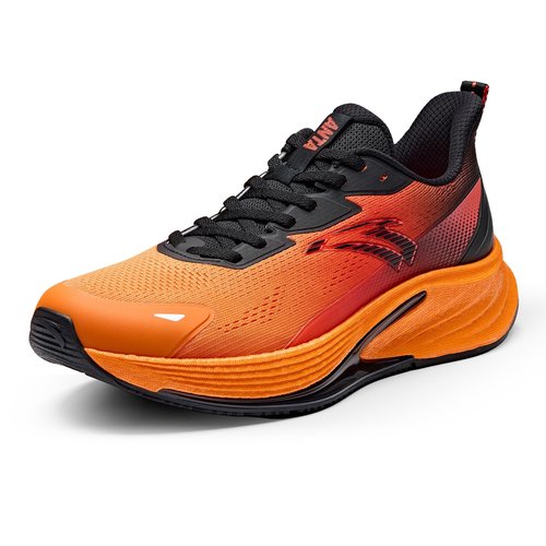 ANTA Men’s Rocket6 Running Shoes Cushioning Comfortable Breathable Athletic Workout Gym Cross Trainer Sports Sneakers, Orange/Black, 12