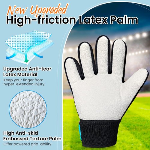 Jalunth Soccer Goalie Gloves - Youth Training Grip for Ages 4-14 | Anti-Skid Latex Palm