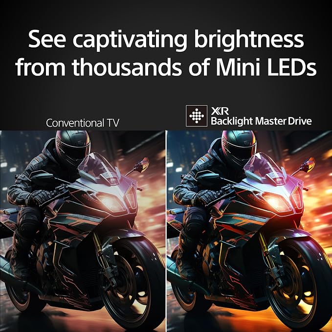 Sony 55 Inch BRAVIA 7 Mini LED QLED 4K HDR Smart Google TV (K-55XR70) | XR Processor with AI Technology, Dolby Vision/Atmos, PS5 Features, XR Backlight Master Drive, 4K movie credits included