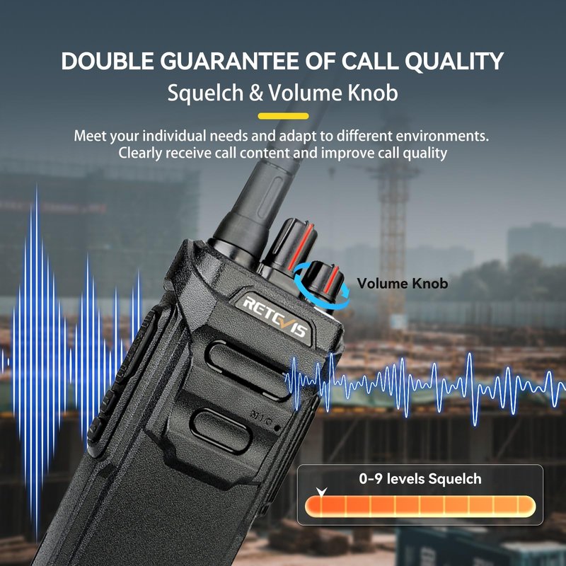 Retevis RT48 IP67 Waterproof Walkie Talkies,Heavy Duty 2 Way Radio,Rechargeable Professional/Business Two Way Radio,1200mAh Battery,VOX,SOS Alarm,for Hiking School Emergency Outdoor Logistics(1 Pack)