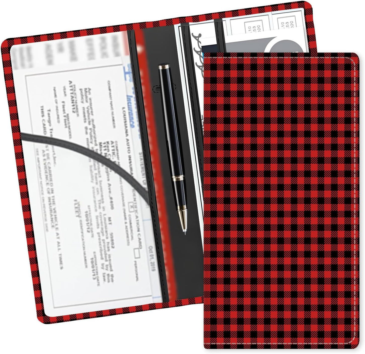 Leather Car Registration and Insurance Card Holder, Cute Car Accessories Vehicle Glove Box Car Organizer for Documents, Cards, License Funny Basketball Skin