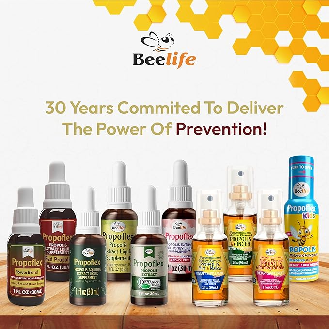 Beelife Organic Brazilian Green Propolis Extract - High Artepillin-C Levels, Antioxidant-Rich Supplement for Overall Wellness - Natural & Kosher- Organic Green Propolis Tincture, 1 Fl. Oz.
