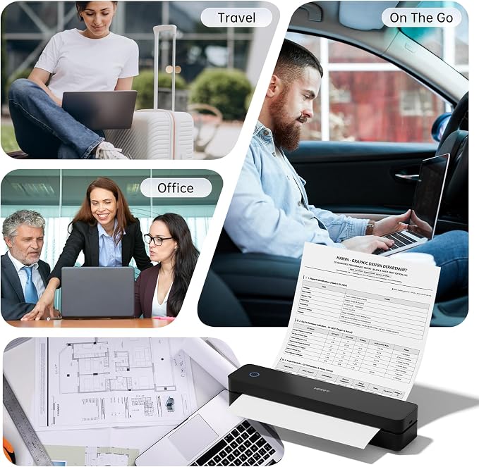 HPRT Portable Thermal Printer-Inkless Printer, Supports Thermal Paper&Labels